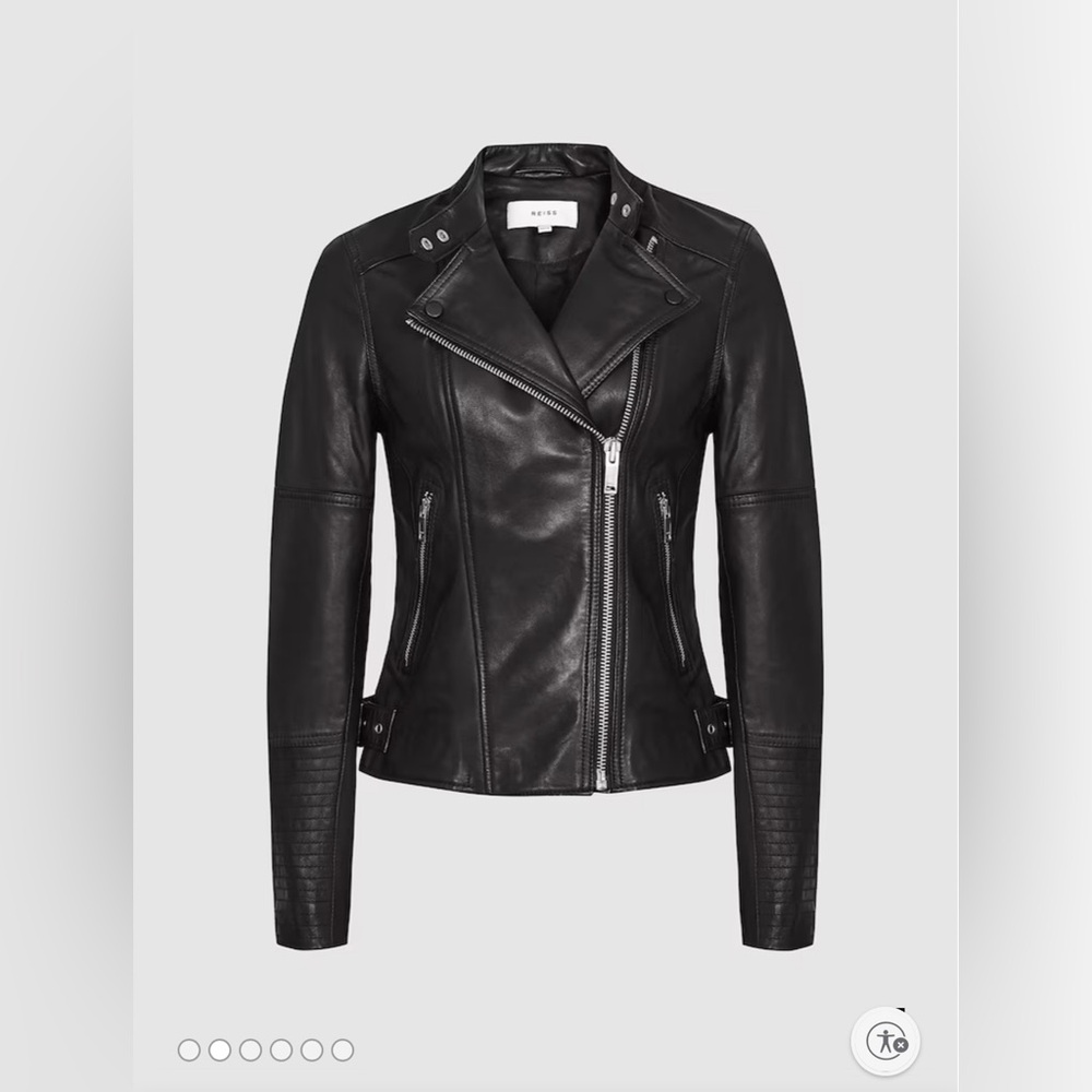 Reiss Tallis Leather Biker Jacket